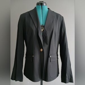 Valentino Roma black wool ,silk blend blazer suit jacket size 14